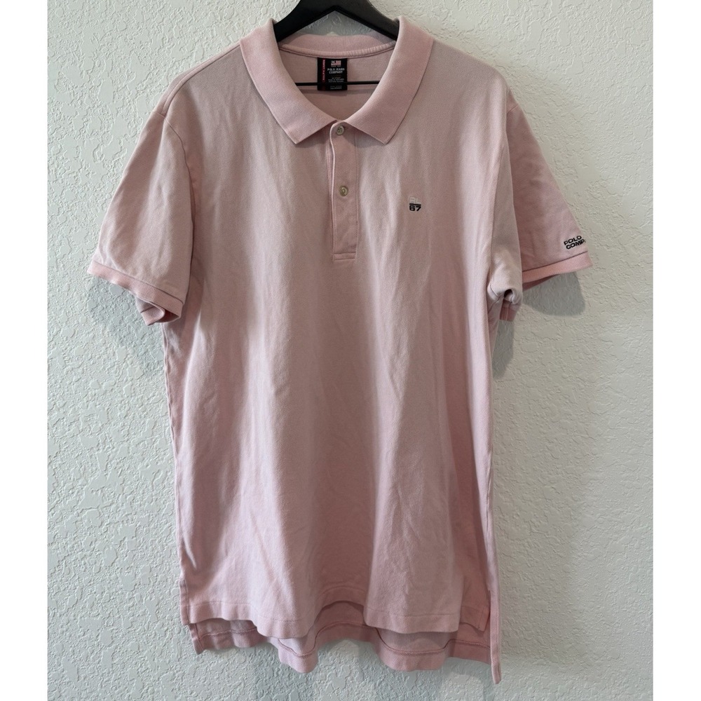 Polo Jeans Company RL  XL Pink Solid Cotton Knit Polo Shirt Vintage